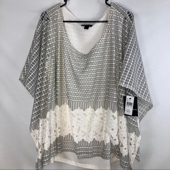 I.N. Studio Women’s Plus Poncho Blouse 3x NWT - Picture 7 of 8